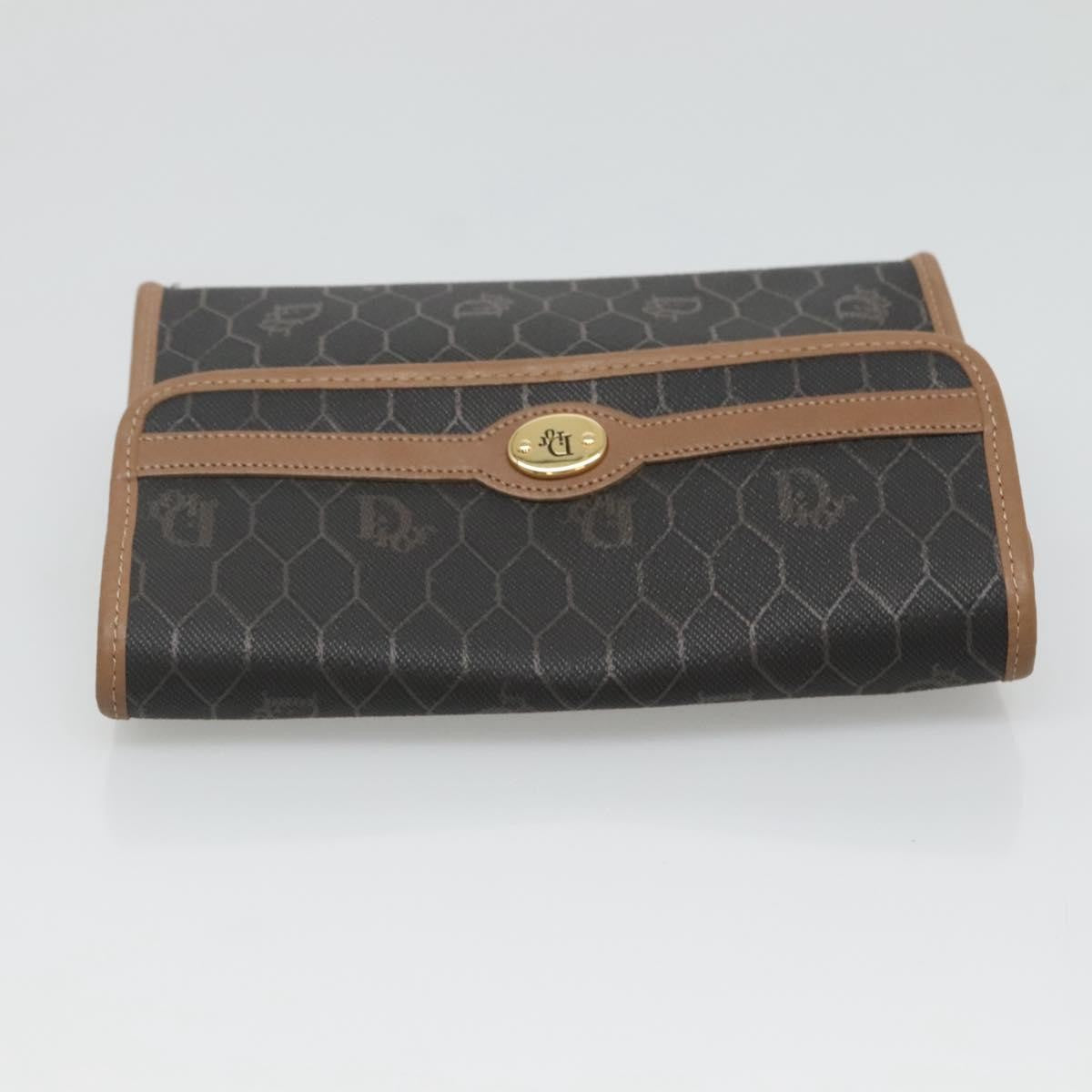 Christian Dior Vintage Honeycomb chain Canvas, BLACK, PVC, Clutche & pouche
