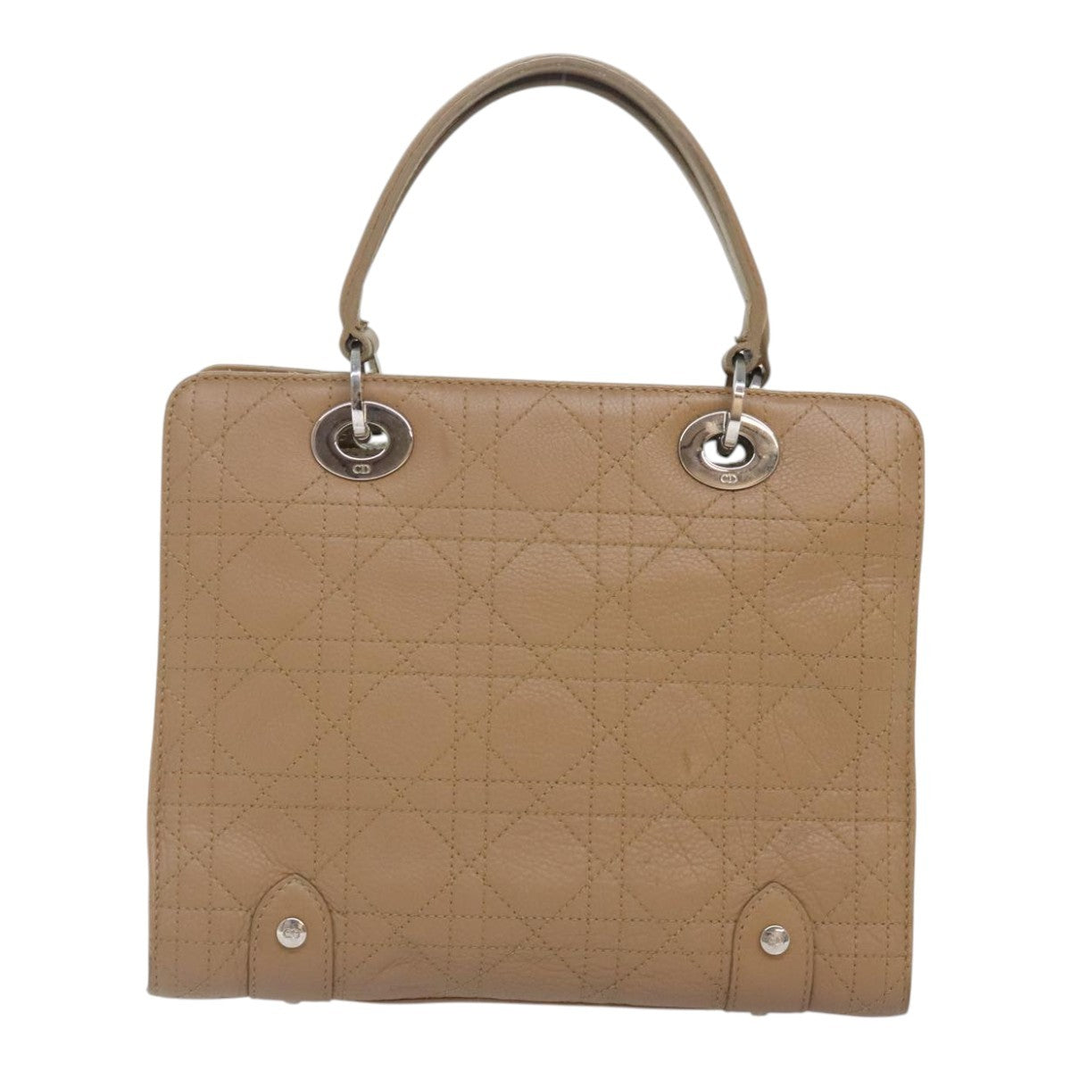 Christian Dior Lady Dior Soft Zip Tote Cannage Stitch Leather, BEIGE, LEATHER, Tote bag