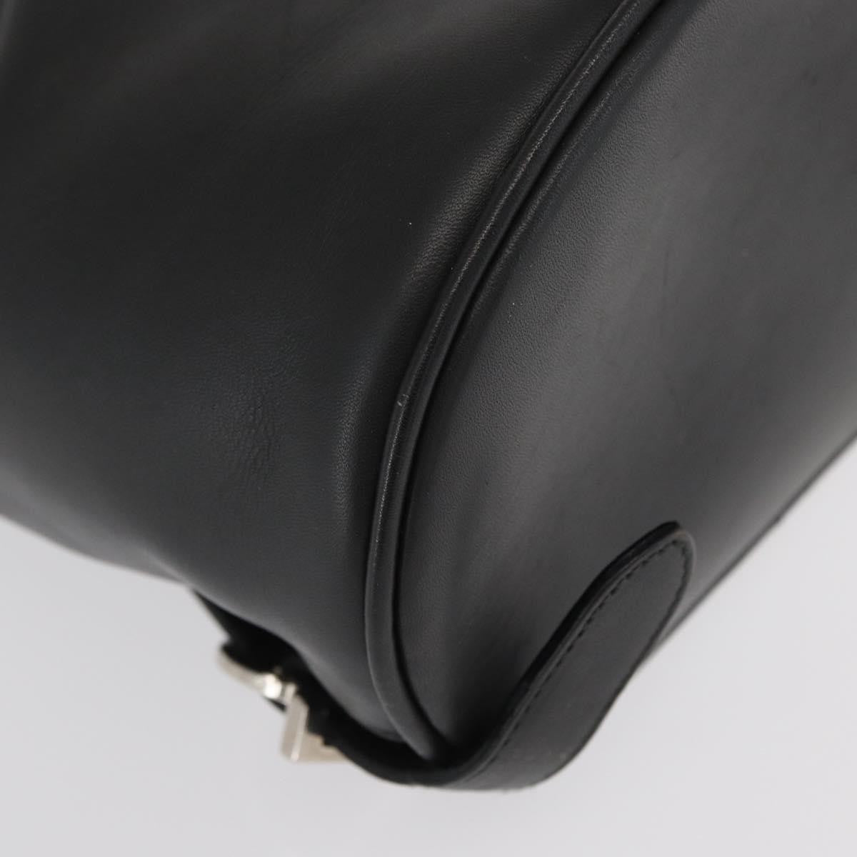 Salvatore Ferragamo Gancini Flap Drawstring Backpack Leather, BLACK, LEATHER, Backpack