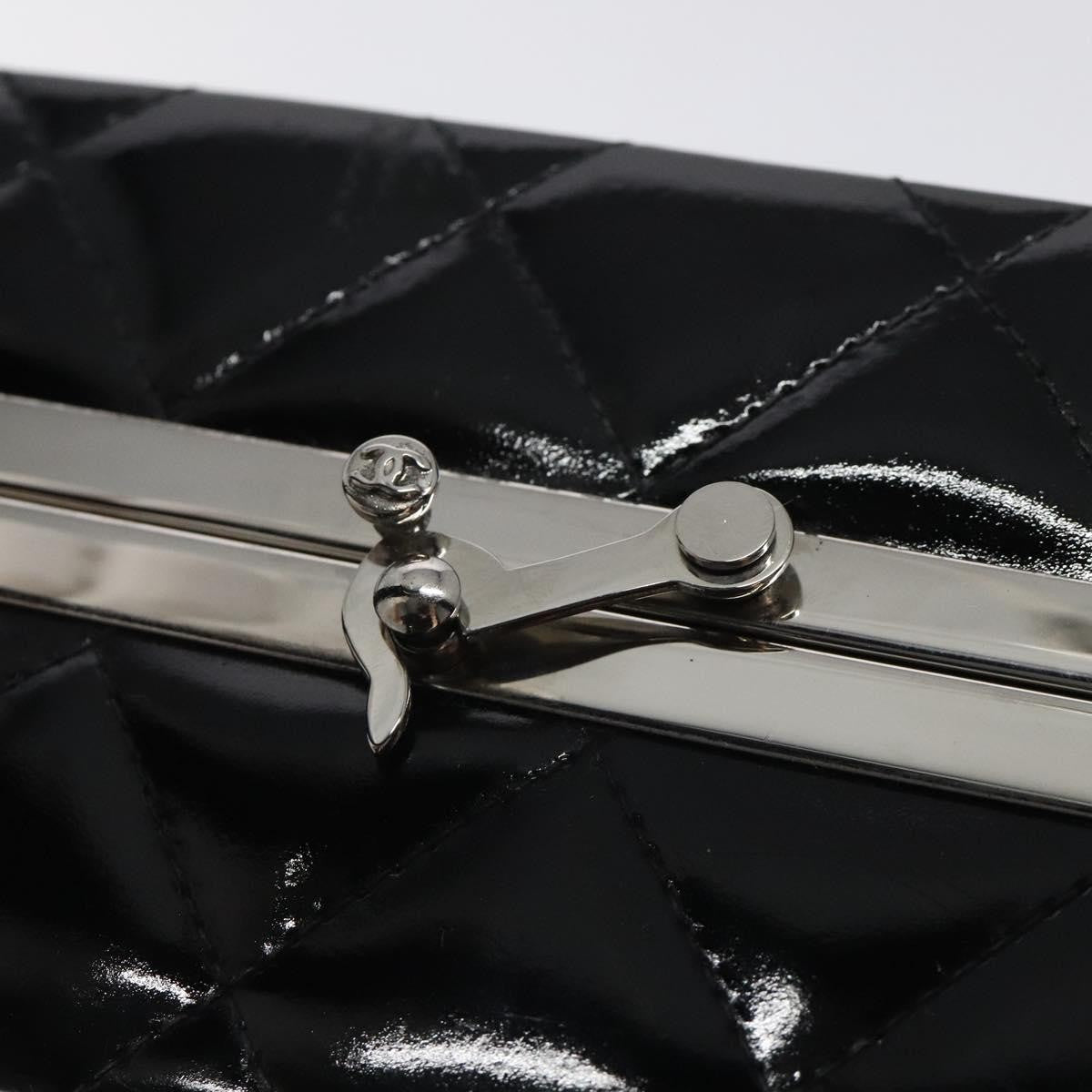 Chanel Vintage Metal Box Bag Quilted patent, Black, Patent Leather, Handbag