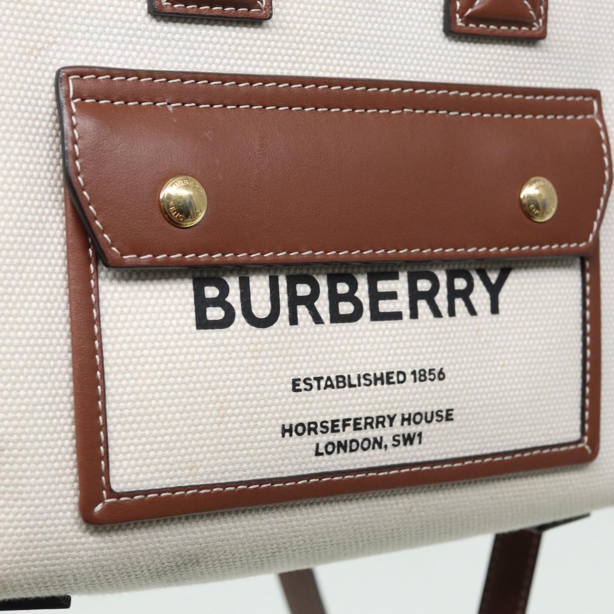 Burberry Logo Zip Wristlet Pouch Nylon, BROWN, CANVAS, Clutche & pouche