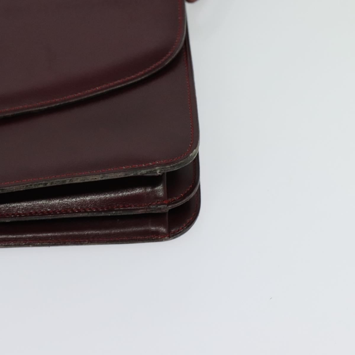 Christian Dior Flap Shoulder Bag Leather, BURGUNDY, LEATHER, Shoulder bag