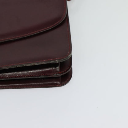 Christian Dior Flap Shoulder Bag Leather, BURGUNDY, LEATHER, Shoulder bag