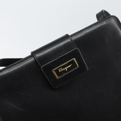 Salvatore Ferragamo Vintage Shoulder Bag Leather, BLACK, LEATHER, Shoulder bag