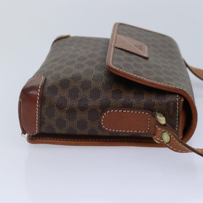 Celine Vintage Macadam Shoulder Bag Canvas and Leather, BROWN, CANVAS, Shoulder bag