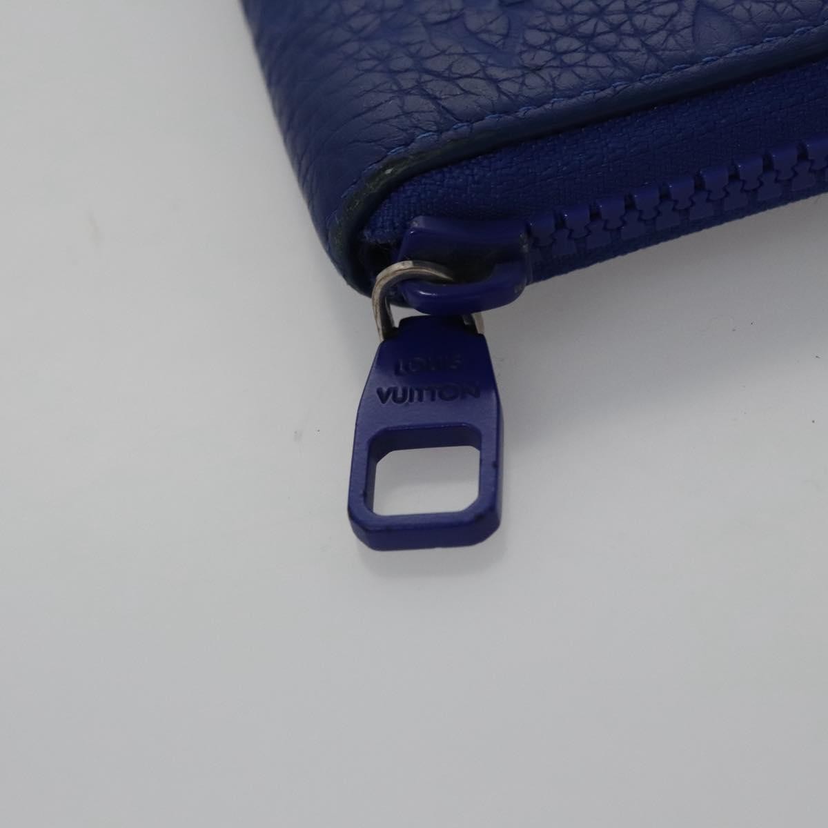 Louis Vuitton Zippy Wallet NM Taurillon Leather, Blue, Canvas, Wallet