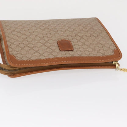 Celine Macadam Pochette Canvas and Leather, BEIGE, CANVAS, Clutche & pouche