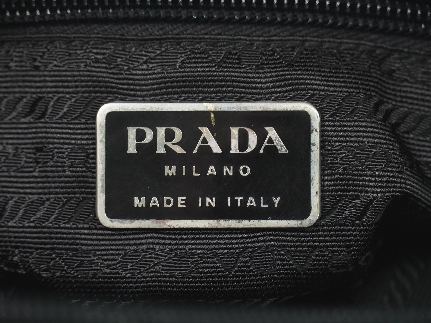 Prada Front Zip Messenger Bag Tessuto, Black, Nylon, Shoulder Bag