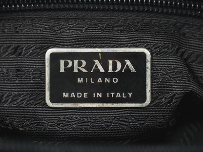 Prada Front Zip Messenger Bag Tessuto, Black, Nylon, Shoulder Bag