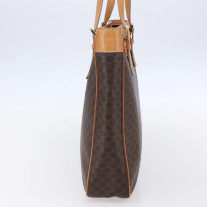Celine Vintage Macadam Handbag Canvas and Leather, BROWN, CANVAS, Handbag