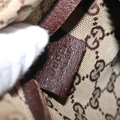 Gucci Vintage Double Belt Bag GG Canvas with Leather, BEIGE, CANVAS, Clutche & pouche