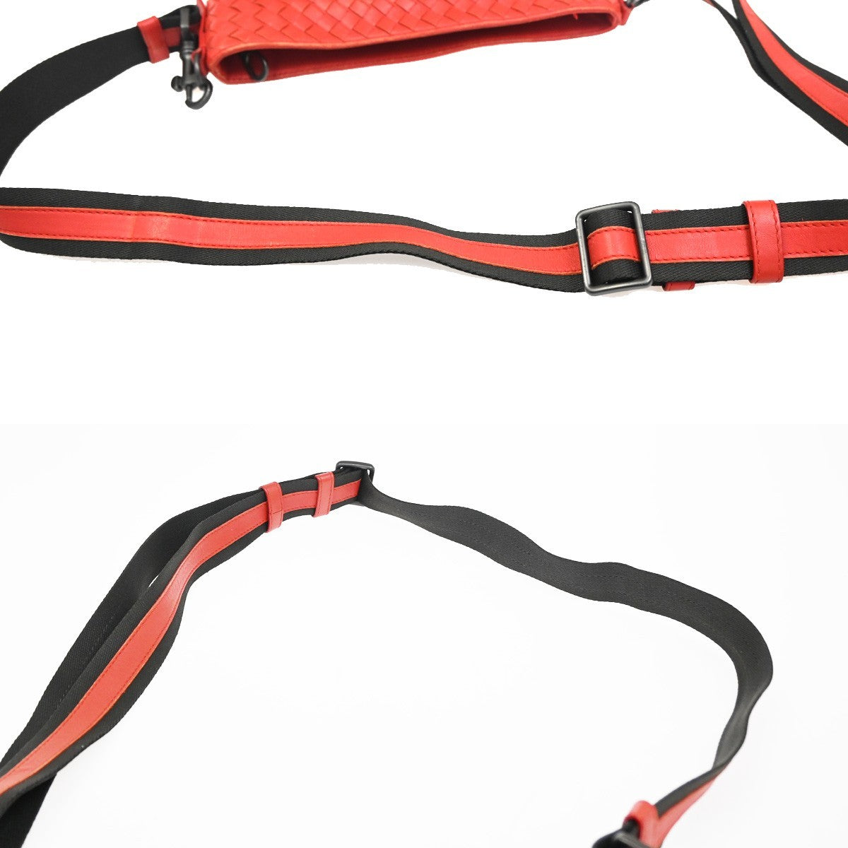 Bottega Veneta Flat Messenger Bag Intrecciato Nappa, Red, Leather, Shoulder Bag