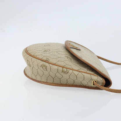 Christian Dior Vintage Honeycomb Shoulder Bag Canvas and Leather, BEIGE, CANVAS, Shoulder bag