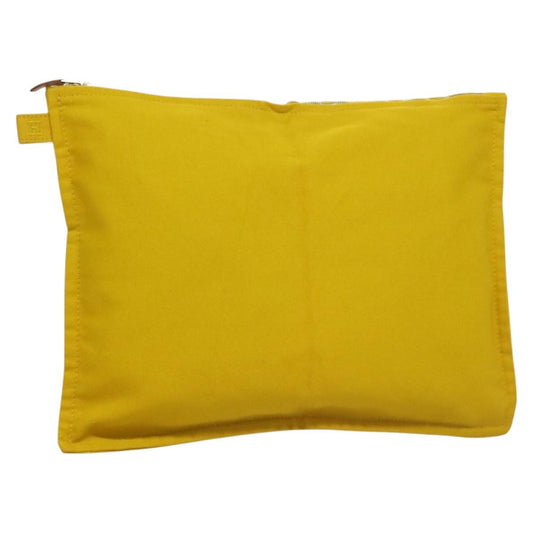 Hermes Bora Bora Pouch Toile, YELLOW, CANVAS, Clutche & pouche