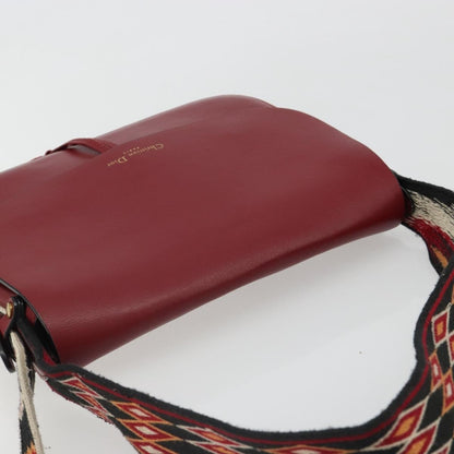 Christian Dior Diorodeo Flap Bag Leather, Red, Leather, Shoulder Bag