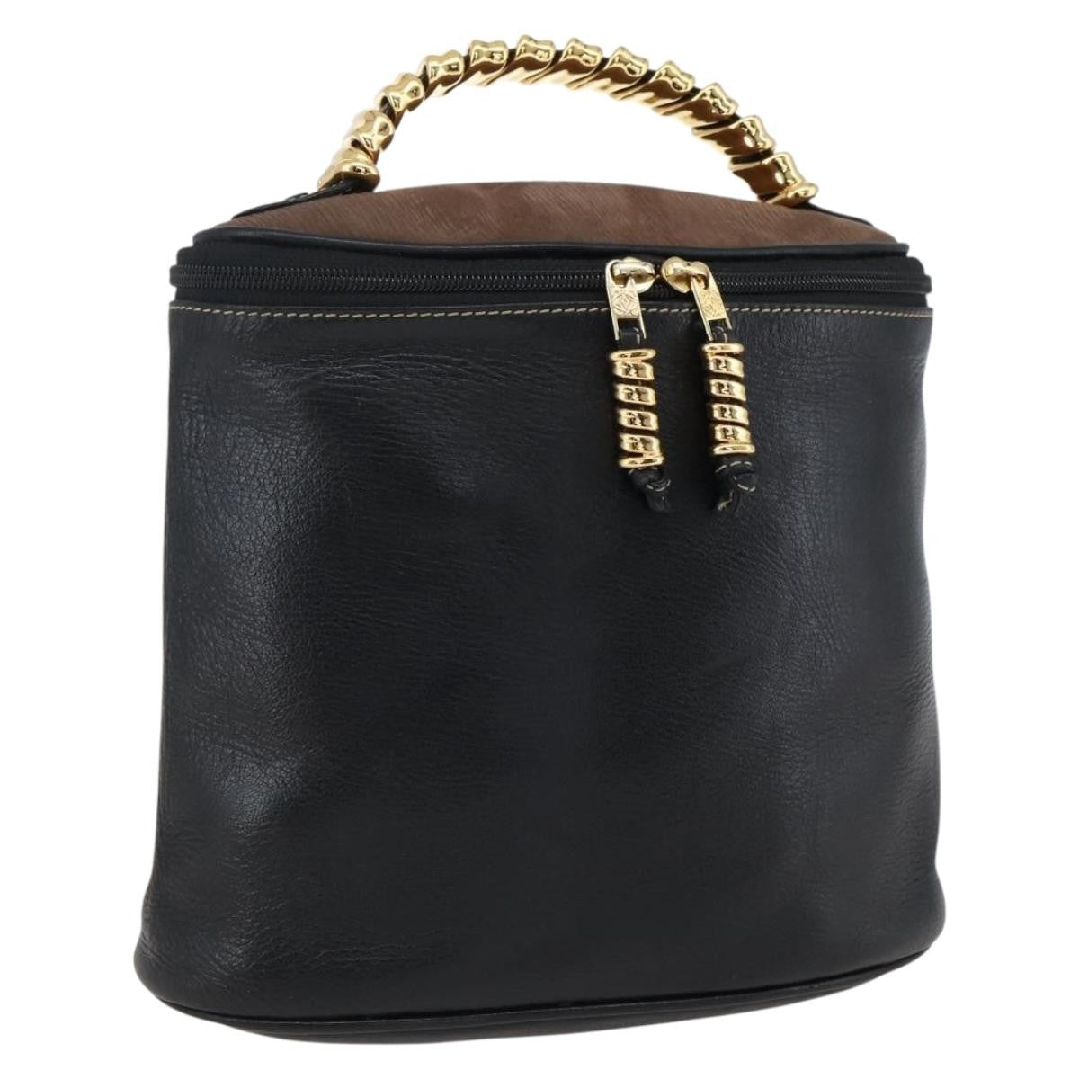 Loewe Vintage Velazquez Top Handle Bag Leather, BLACK, LEATHER, Handbag