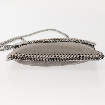 Stella McCartney Falabella Fold Over Flap Crossbody Bag Shaggy Deer, GRAY, SUEDE, Crossbody bag