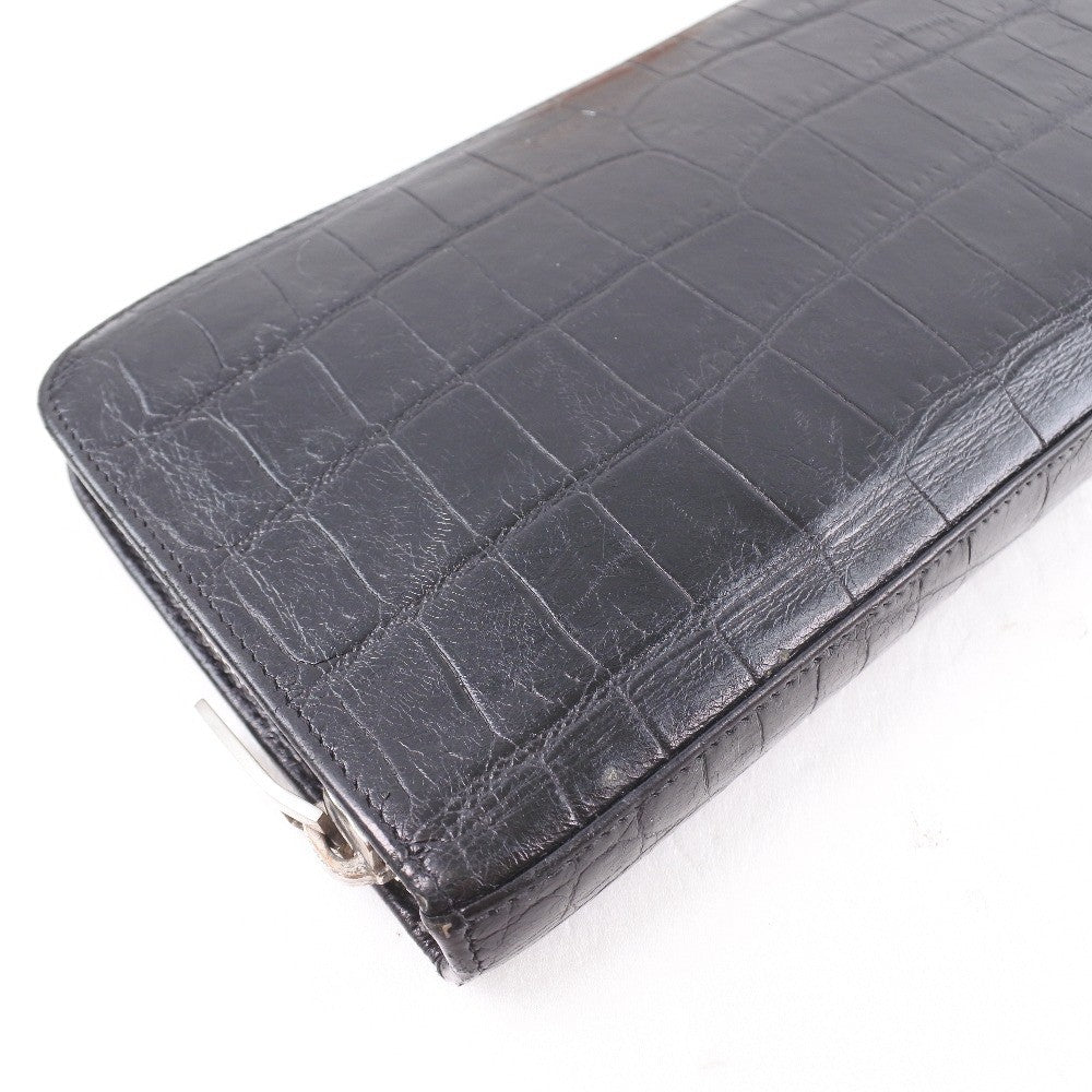 Saint Laurent Classic Zip Around Organizer Wallet Leather, BLACK, CALFSKIN, Wallets