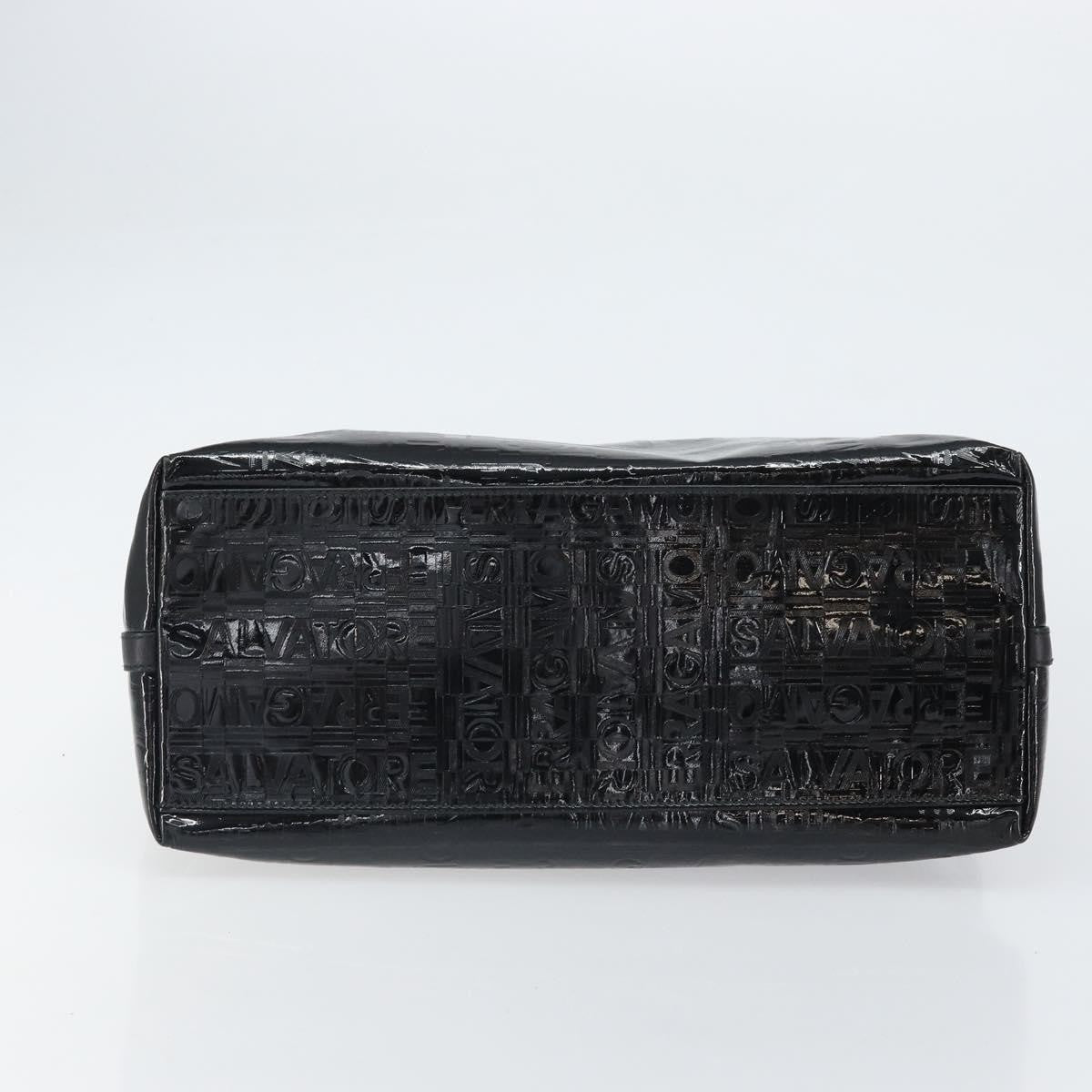 Salvatore Ferragamo Gancini Tote Patent leather, Black, Patent Leather, Tote Bag