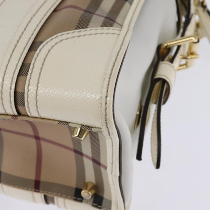 Burberry Minford Satchel Haymarket Coated Canvas, BEIGE, CANVAS, Tote bag