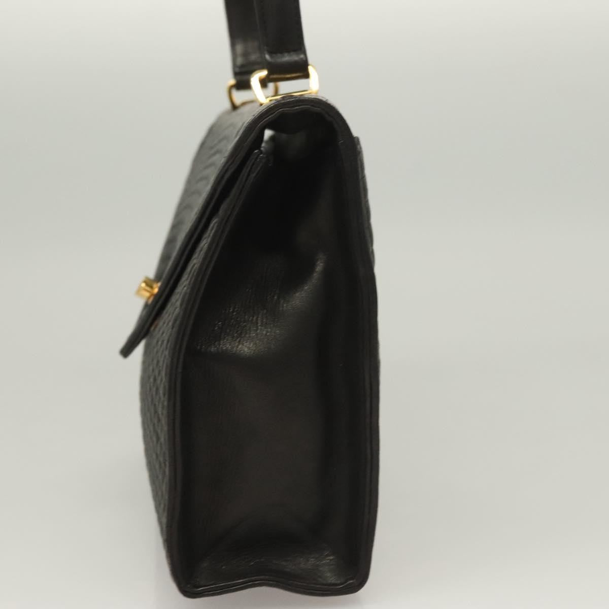 Bally Vintage Handbag Quilted Leather, BLACK, LEATHER, Handbag
