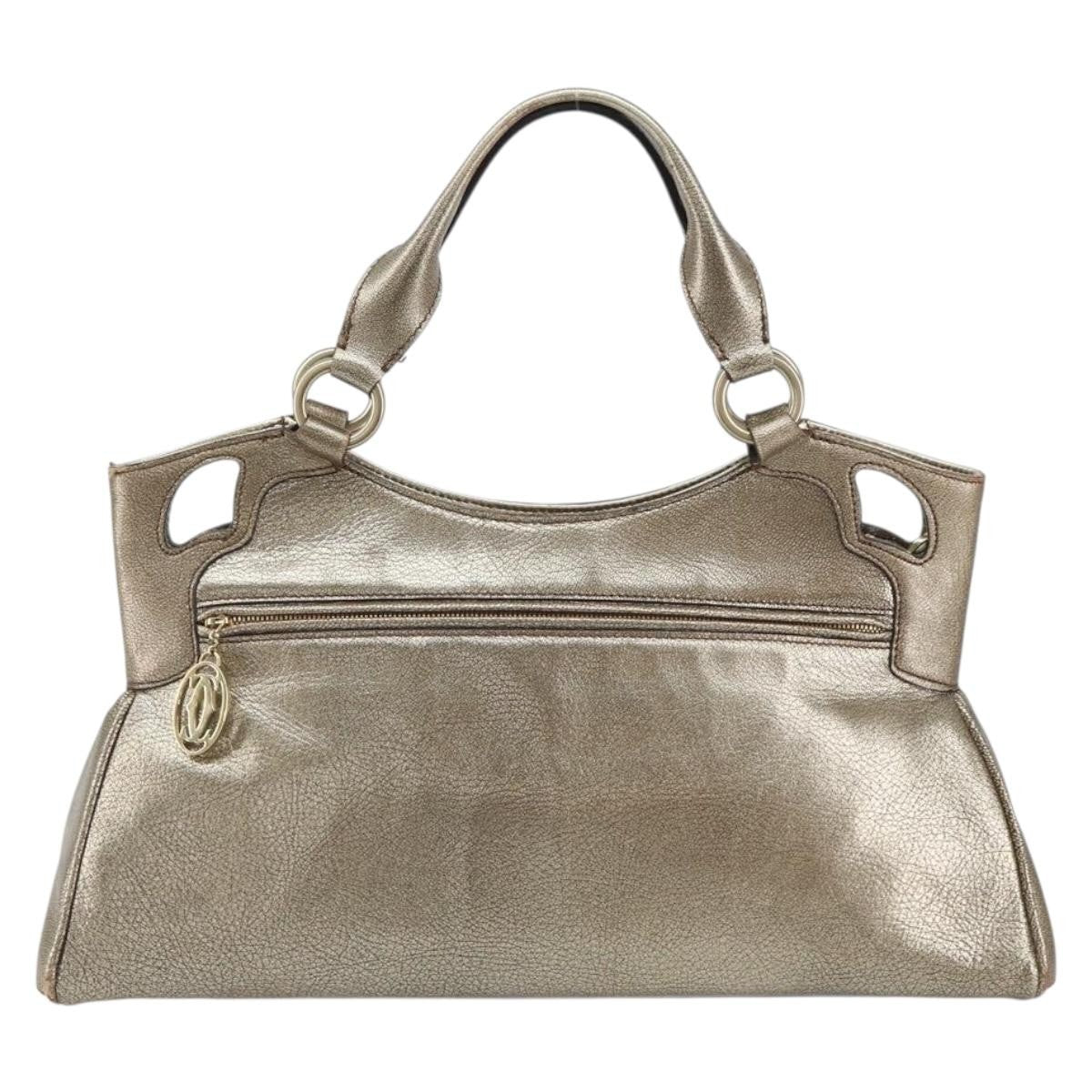 cartier Marcello Handbag Leather, GOLD, LEATHER, Tote bag