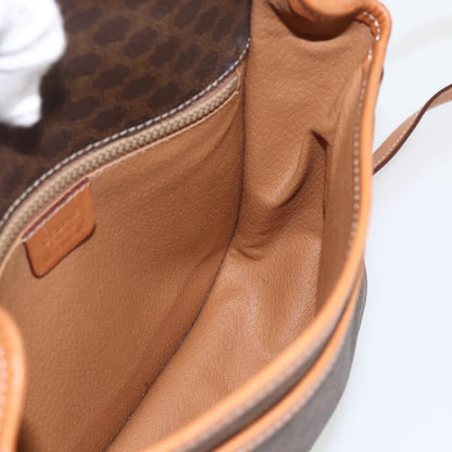 Celine Vintage Macadam Shoulder Bag Canvas and Leather, BROWN, CANVAS, Shoulder bag