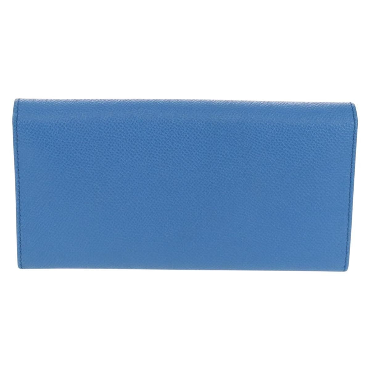 Salvatore Ferragamo Gancini Flap Continental Wallet Leather, Blue, Leather, Wallet