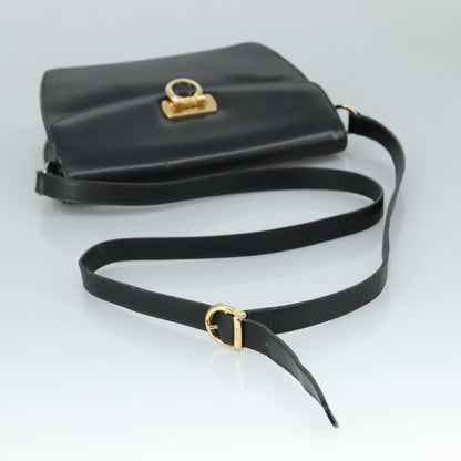 Salvatore Ferragamo Gancini Flap Shoulder bag Leather, Black, Leather, Shoulder Bag