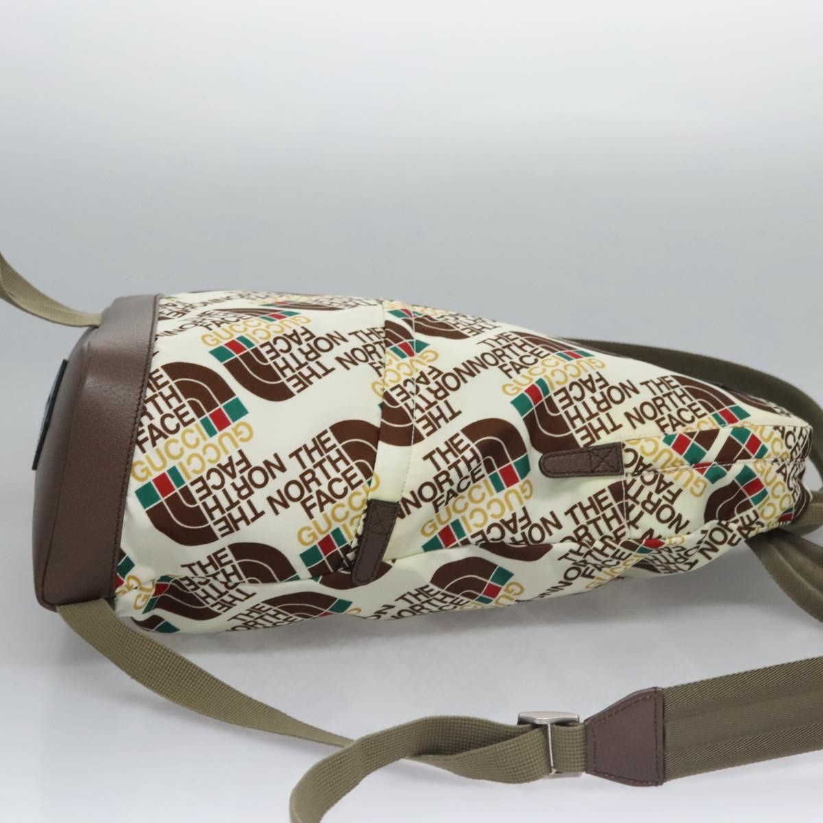 Gucci Gucci x The North Face Zip Backpack Printed Nylon, ECRU, NYLON, Backpack