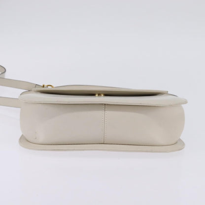 Salvatore Ferragamo Gancini handbag Leather, WHITE, LEATHER, Handbag