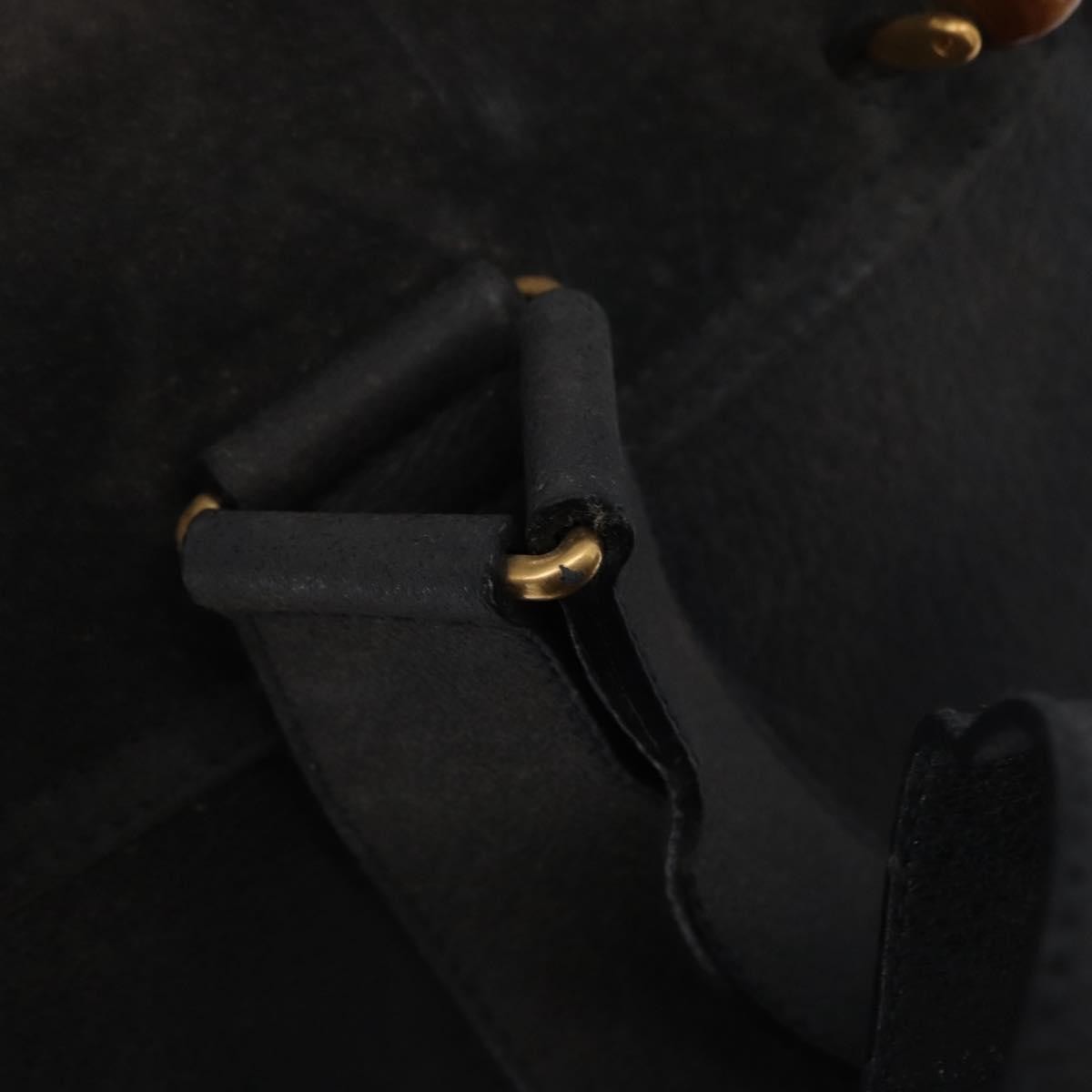 Gucci Vintage Bamboo Backpack Suede, NAVY, SUEDE, Backpack