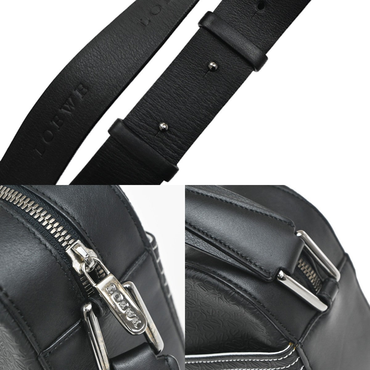 Loewe Anagram Shoulder Bag Leather, BLACK, PVC, Shoulder bag