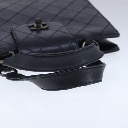 Chanel Vintage CC Turnlock Satchel Leather, BLACK, LEATHER, Handbag