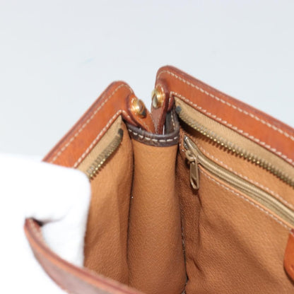 Celine Logo Triomphe Pouch Canvas and leather, Brown, Canvas, Clutch