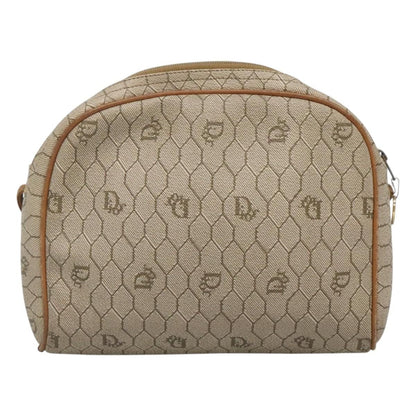 Christian Dior Vintage Honeycomb Shoulder Bag Canvas, BEIGE, CANVAS, Shoulder bag