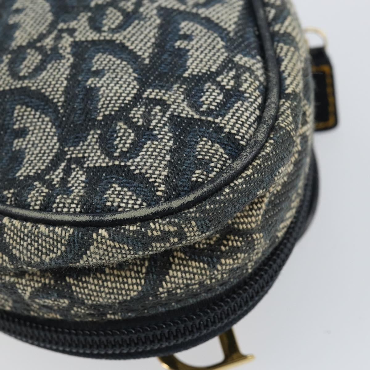 Christian Dior Vintage Saddle Coin Purse Diorissimo Canvas, BLUE, CANVAS, Clutche & pouche