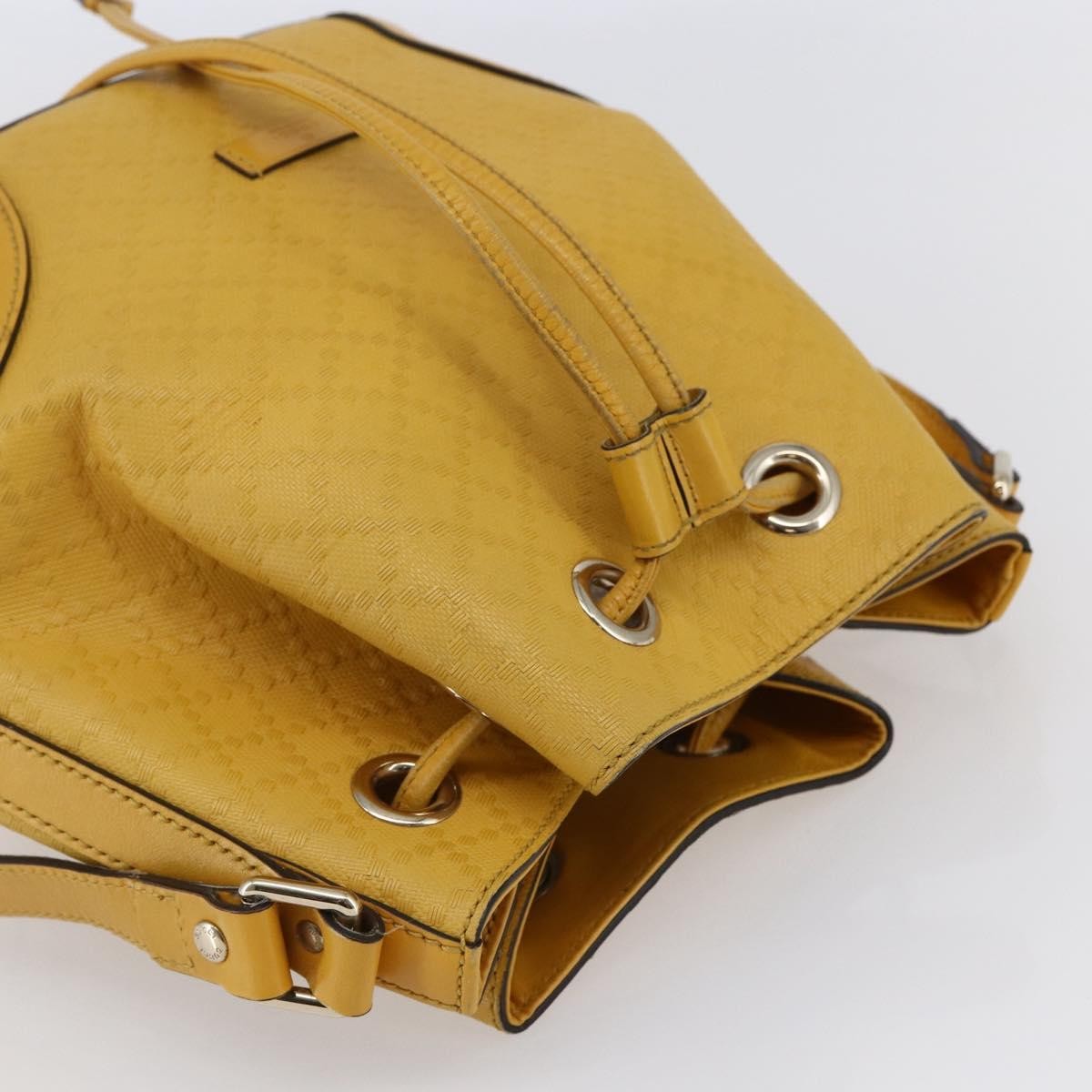 Gucci Bright Bucket Bag Diamante Leather, YELLOW, LEATHER, Shoulder bag