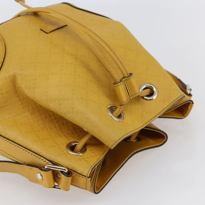 Gucci Bright Bucket Bag Diamante Leather, YELLOW, LEATHER, Shoulder bag