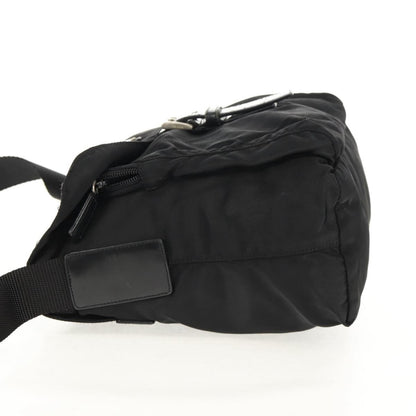 Prada Buckle Messenger Bag Tessuto, BLACK, NYLON, Shoulder bag