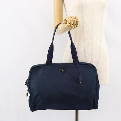Prada Zip Around Tote Tessuto, Navy, Nylon, Handbag