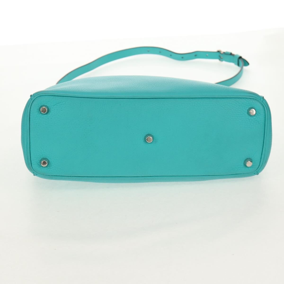Christian Dior Diorissimo Tote Pebbled Leather, TURQUOISE, LEATHER, Tote bag