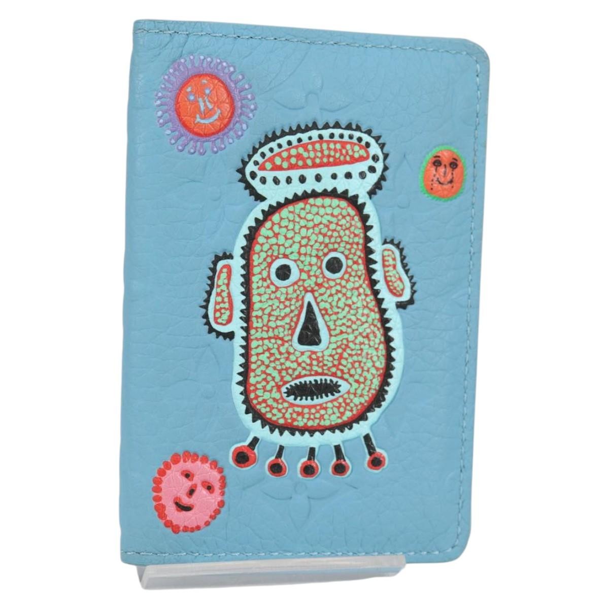 Louis Vuitton pocket organizer Leather, BLUE, LEATHER, Card Holders