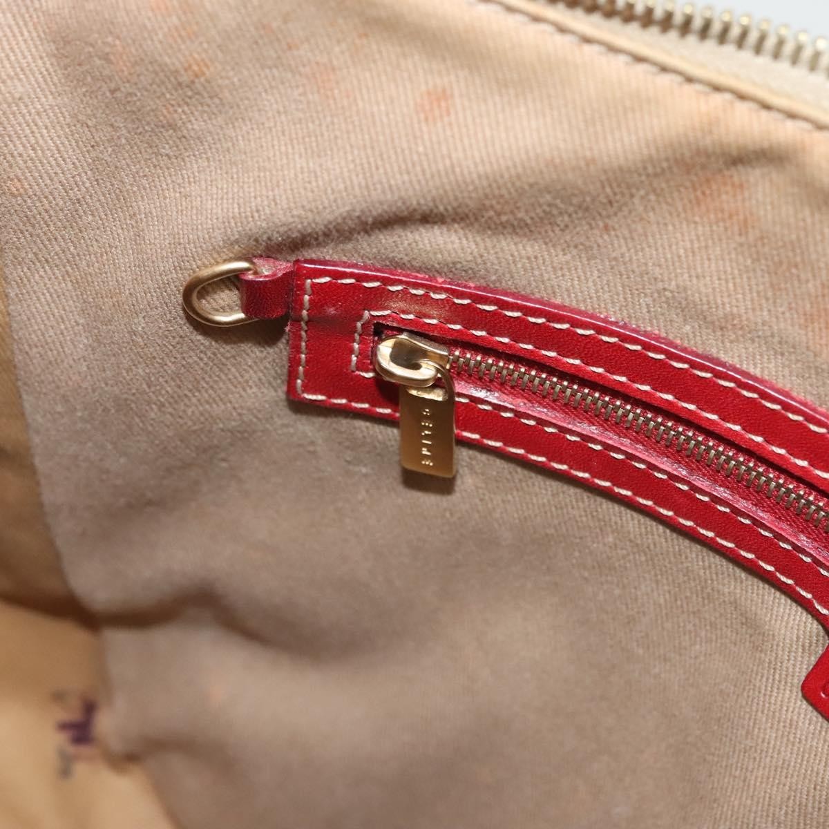 Celine Vintage Macadam Shoulder Bag Canvas and Leather, BEIGE, CANVAS, Shoulder bag