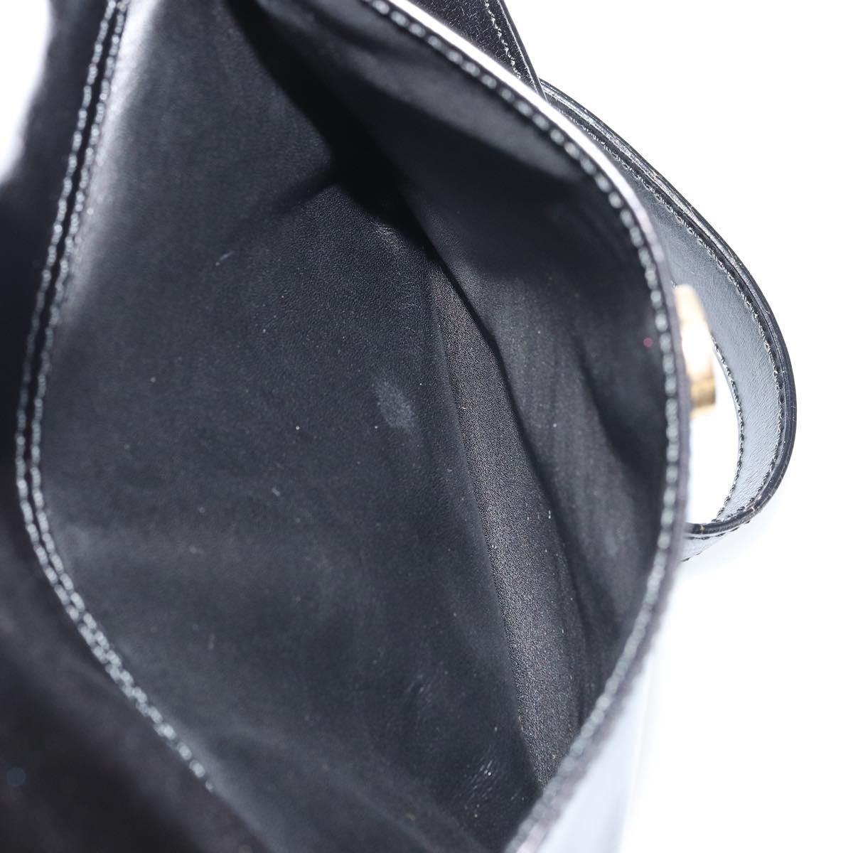 Celine Circle Logo Shoulder Bag Leather, Black, Leather, Shoulder Bag
