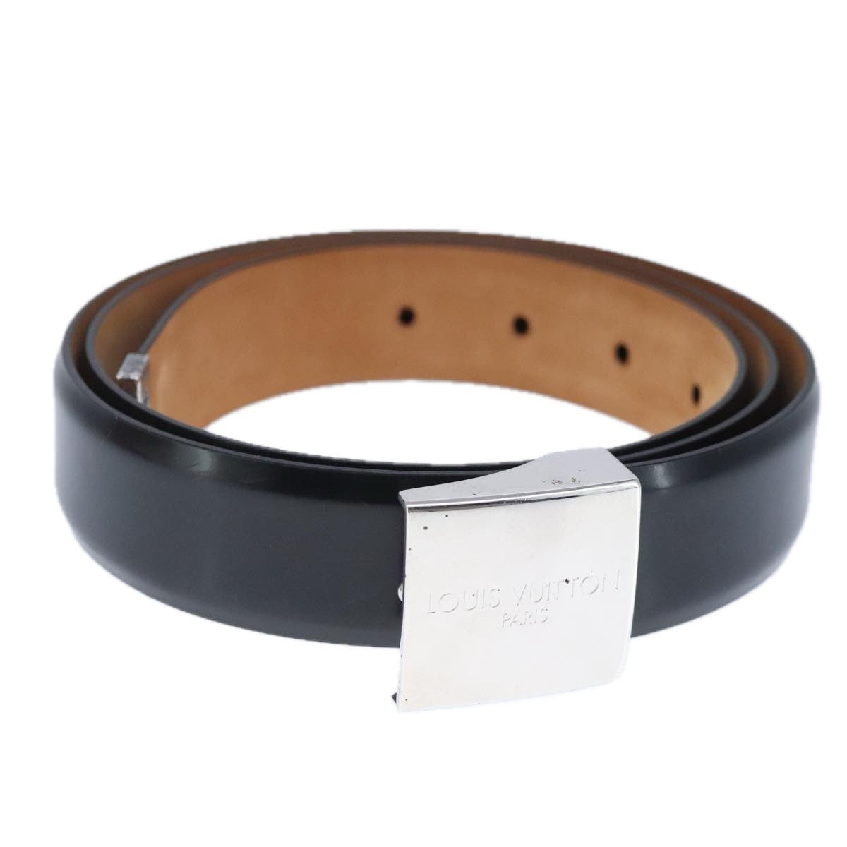 Louis Vuitton Carre Belt Leather, Black, Leather, Belt