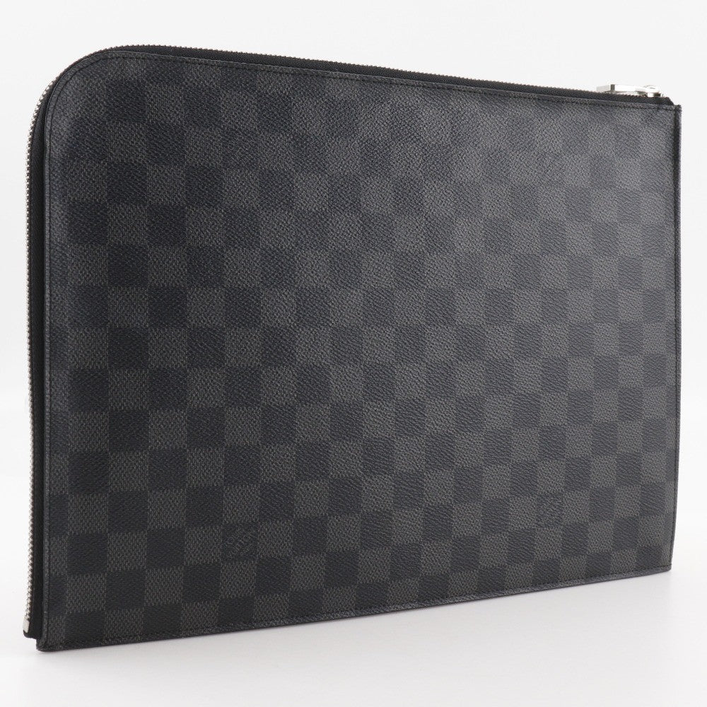 Louis Vuitton Zip Around Pochette Jour Damier Graphite, BLACK, CANVAS, Clutche & pouche