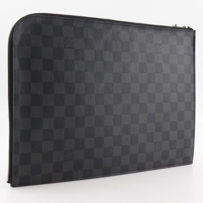 Louis Vuitton Zip Around Pochette Jour Damier Graphite, BLACK, CANVAS, Clutche & pouche