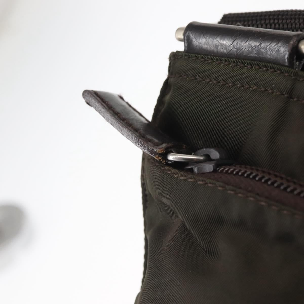 Prada Front Pocket Messenger Bag Tessuto, Khaki, Nylon, Shoulder Bag