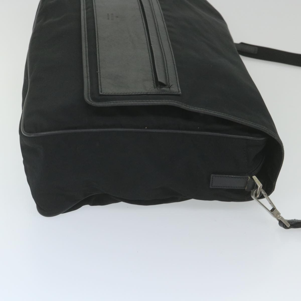 Gucci Vintage Flap Crossbody Bag Nylon, Black, Nylon, Shoulder Bag